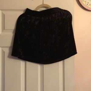 Velvet mini black skater skirt